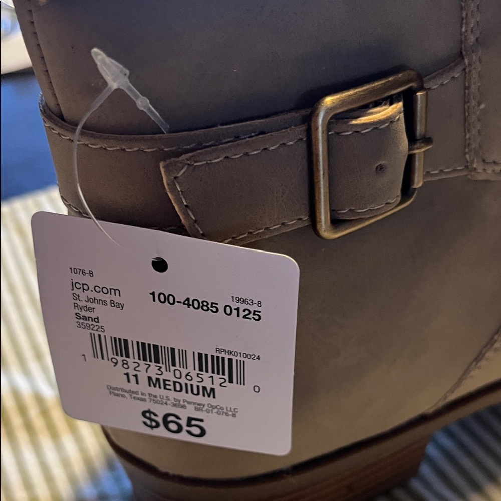 St. John's Bay Taupe Ankle Booties with Side Buckle - Picture 3 of 6
